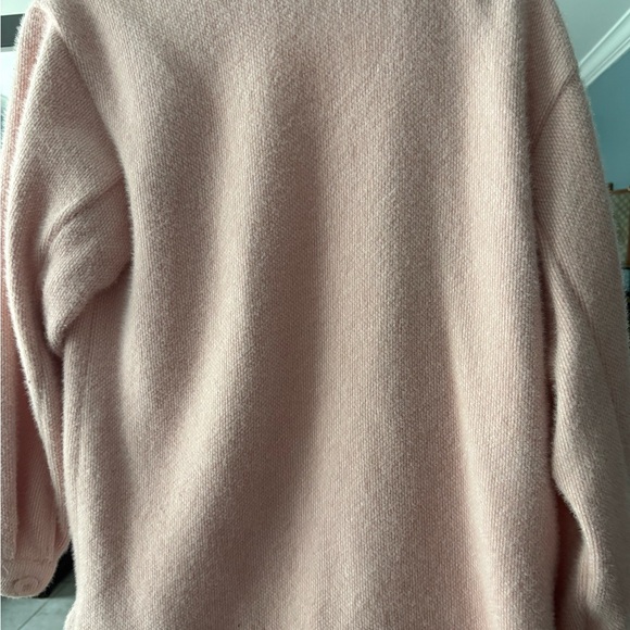 Soft Pink Button-Up Wool Coat - Picture 3 of 3